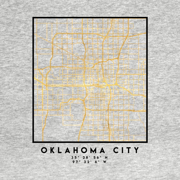 OKLAHOMA CITY STREET MAP ART by deificusArt